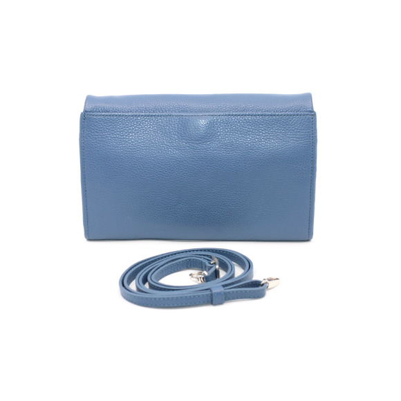 B2 New BRIGHTON Flap Organizer Crossbody Blue Floral Motif Patch Bag Wallet $230 - Picture 2 of 4